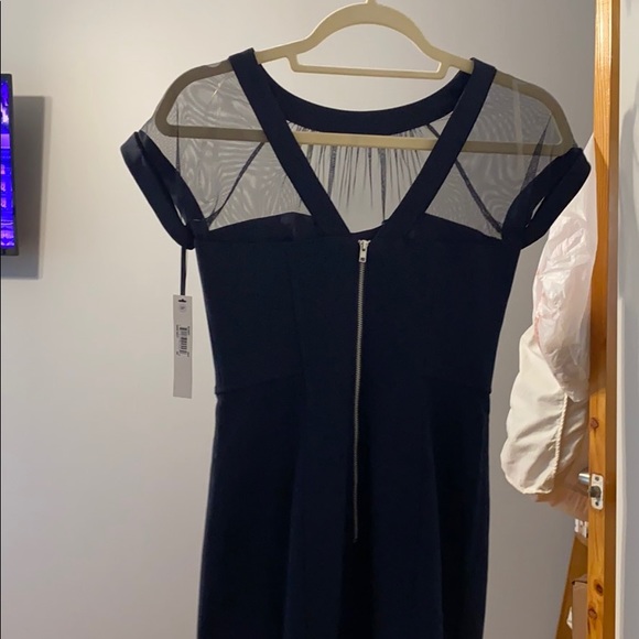 Maggy London navy fitted midi dress - Picture 3 of 5